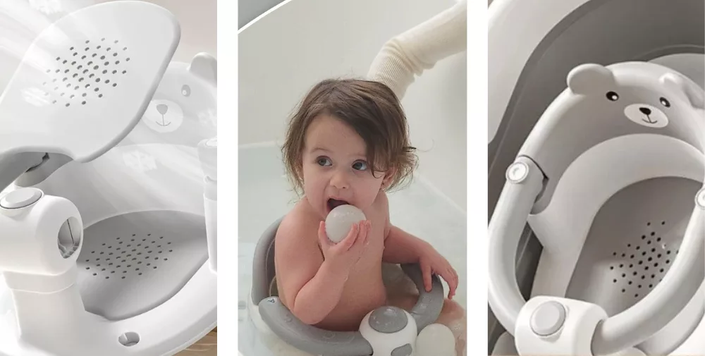 Anneau de bain bébé – Assise sécurisée et confortable pour le bain – Antidérapant et facile à installer
