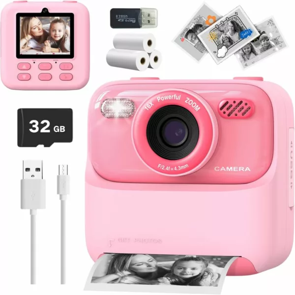 appareil photo instantané enfant​ impression – Cadeau créatif pour enfants – Photos instantanées amusantes à imprimer