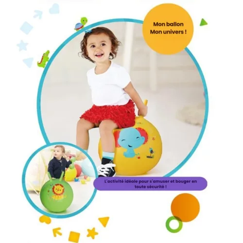 Ballon sauteur enfant – Dépense ton énergie en s'amusant à la maison ou au jardin – Motricité et équilibre garantis