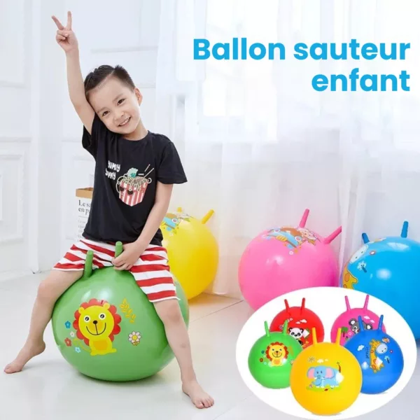 Ballon sauteur enfant – Dépense ton énergie en s'amusant à la maison ou au jardin – Motricité et équilibre garantis – Image 3