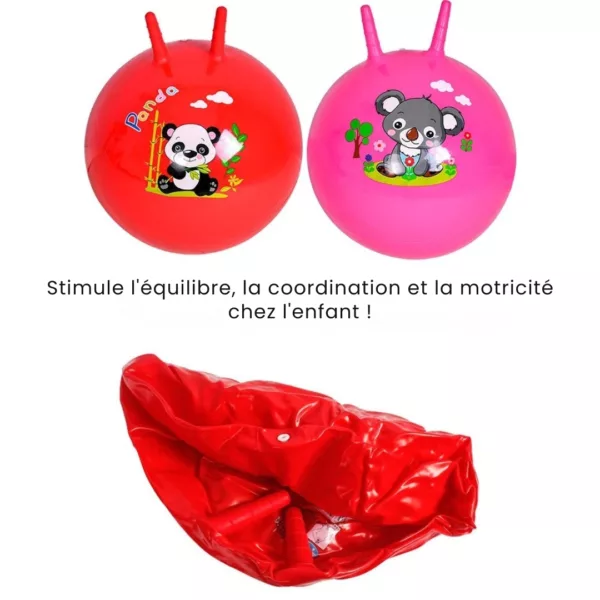 Ballon sauteur enfant – Dépense ton énergie en s'amusant à la maison ou au jardin – Motricité et équilibre garantis – Image 4