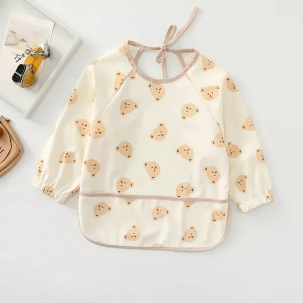 Bavoir manche longue bébé – Protection anti-taches & manches étanches pour repas sans stress
