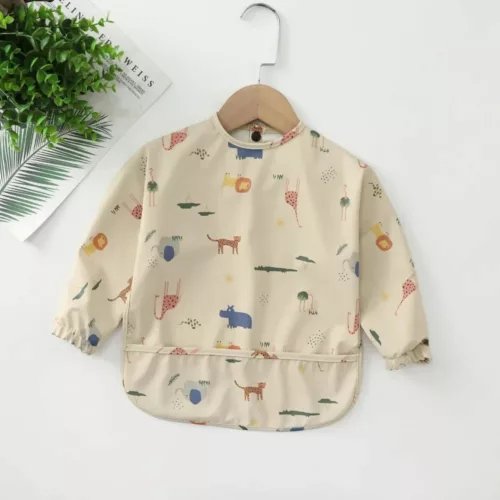 Bavoir manche longue bébé – Protection anti-taches & manches étanches pour repas sans stress