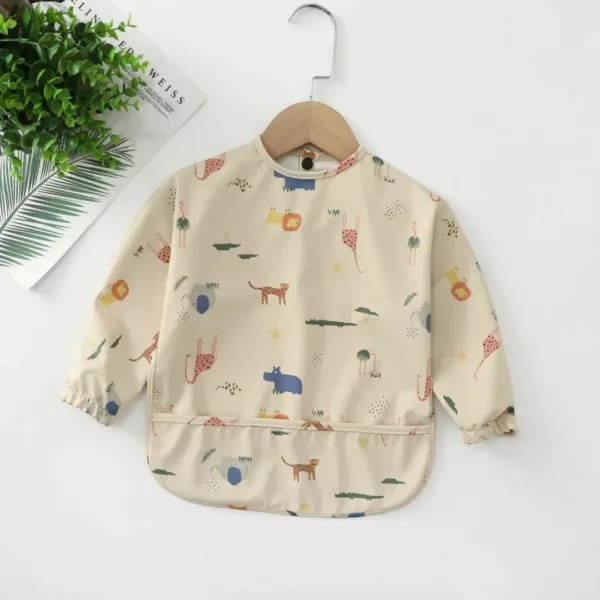 Bavoir manche longue bébé – Protection anti-taches & manches étanches pour repas sans stress