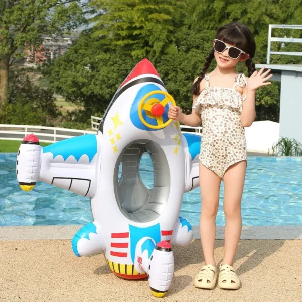 Bouée gonflable avion – Parfaite pour amuser les enfants à la piscine ou à la plage