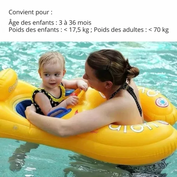 Bouée maman bébé 2 en 1 – Sécurité et confort pour baignade à deux – Parfait pour moments complices bébé-maman