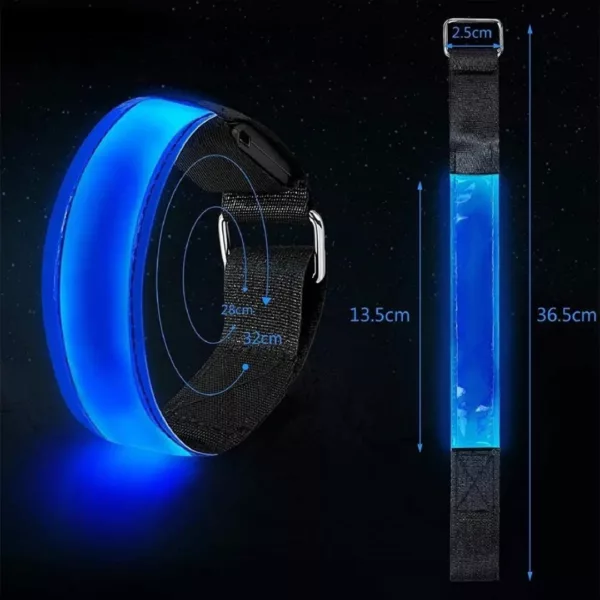 Brassard lampe sécurité randonnée – visibilité maximale de nuit – idéal running, vélo et trail