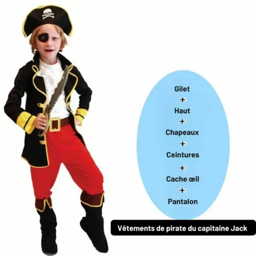 Costume pirate enfant – Déguisement réaliste et confortable pour carnaval, fêtes et anniversaires