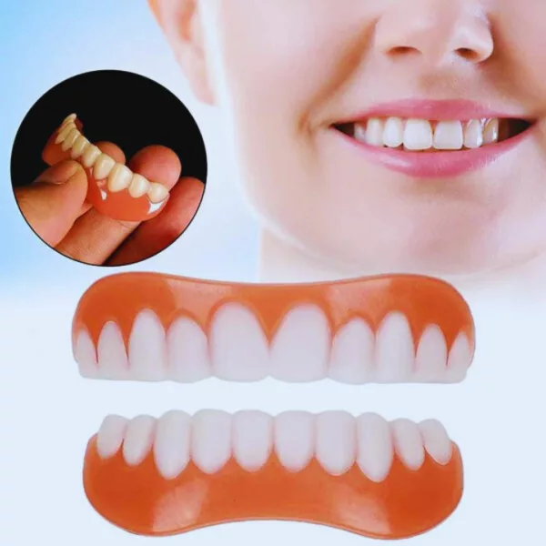 Dentier en silicone – Confort durable & sourire naturel – Ajustement facile, effet réaliste immédiat