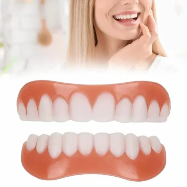 Dentier en silicone – Confort durable & sourire naturel – Ajustement facile, effet réaliste immédiat