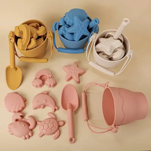 Ensemble jouets de plage en silicone – Résistants, souples et sans danger pour des heures de jeu au sable