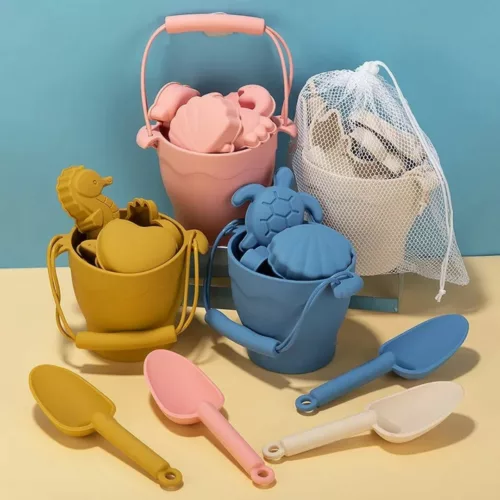 Ensemble jouets de plage en silicone – Résistants, souples et sans danger pour des heures de jeu au sable