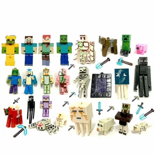 Figurine Minecraft – Cadeau parfait pour fans du jeu vidéo culte – Décoration geek enfant ou ado