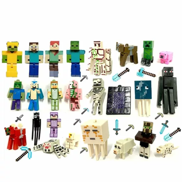 Figurine Minecraft – Cadeau parfait pour fans du jeu vidéo culte – Décoration geek enfant ou ado