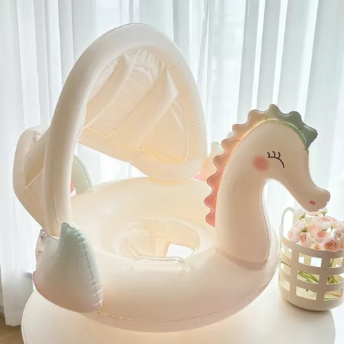 Flotteur gonflable hippocampe – Ludique et confortable pour enfants – Idéal piscine et plage