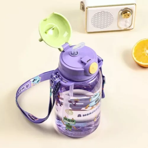 Gourde avec paille pour enfant – Étanche, légère et fun pour l’école ou les sorties – Sans BPA