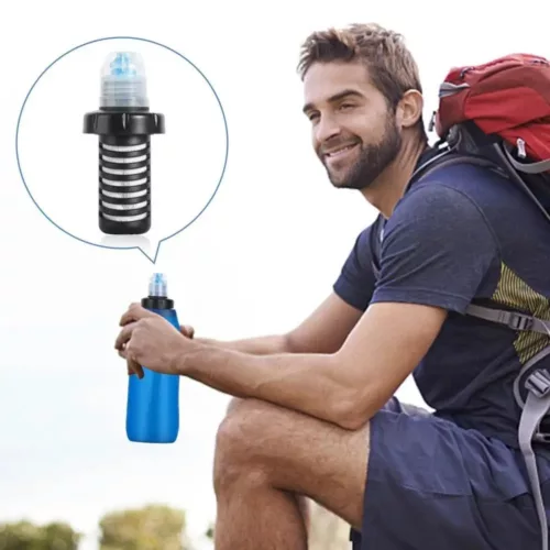 Gourde filtrante eau potable – Boire sain partout, filtre intégré anti-bactéries – Idéale voyage & randonnée