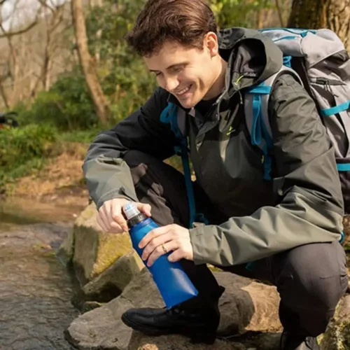Gourde filtrante eau potable – Boire sain partout, filtre intégré anti-bactéries – Idéale voyage & randonnée
