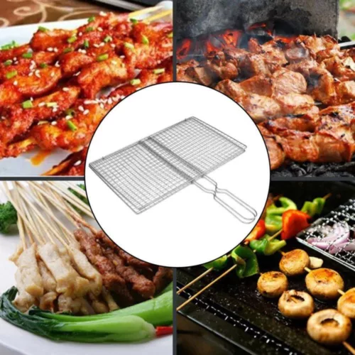 Grille cuisson barbecue acier chromé – Cuisson uniforme et parfaite pour grillades savoureuses – Résistante et facile à nettoyer