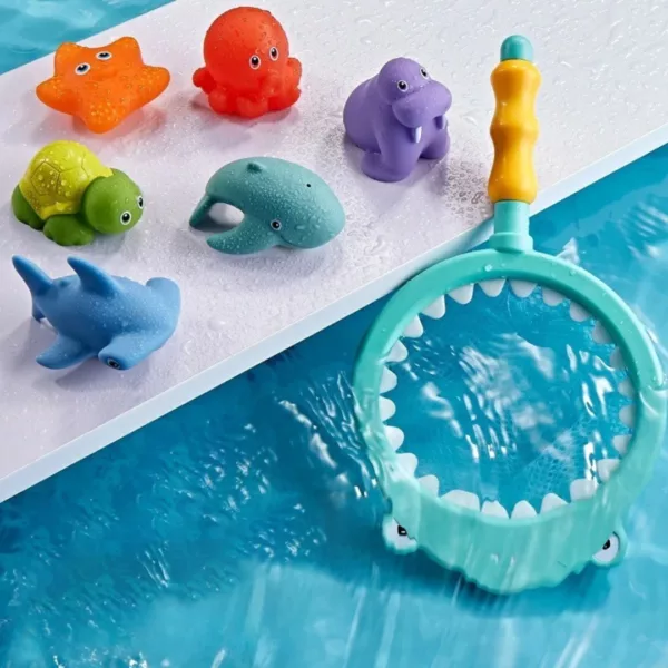 Jeu de capture de poisson – Motricité fine et coordination – Jouet éducatif en bois pour enfants dès 3 ans