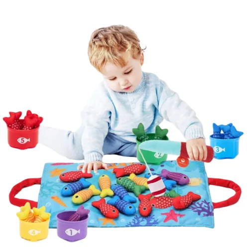 Jeu de pêche pour tout-petits – Éveil Montessori ludique et sensoriel dès 18 mois – Coordination et motricité fine