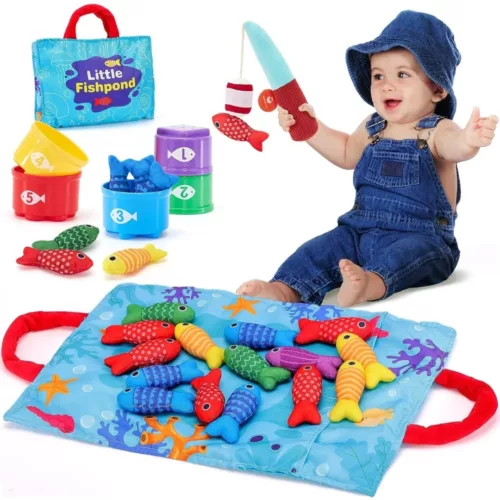 Jeu de pêche pour tout-petits – Éveil Montessori ludique et sensoriel dès 18 mois – Coordination et motricité fine