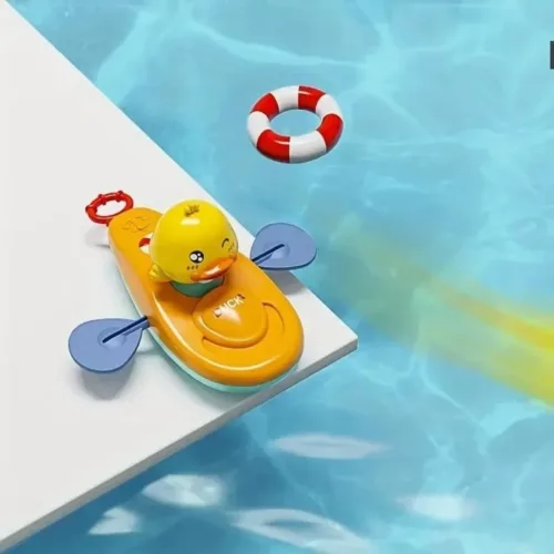Jouet de kayak petit canard – Cadeau ludique pour le bain ou la plage – Éveil sensoriel et amusement garanti