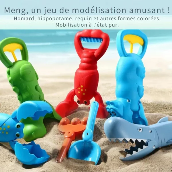 Jouets de plage homard – Set silicone souple et durable pour sable et eau – Idéal dès 10 mois