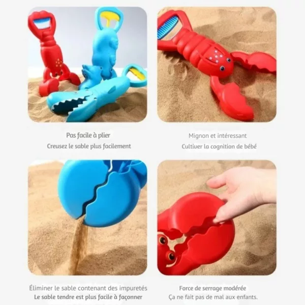 Jouets de plage homard – Set silicone souple et durable pour sable et eau – Idéal dès 10 mois