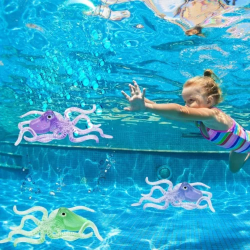 Jouets de plongée sous-marine pieuvre – Amusants et colorés pour enfants – Apprentissage sous l’eau garanti