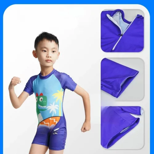 Maillot de bain 1 pièce à manches courtes – Affine la silhouette, protège du soleil, idéal nage sportive et look élégant