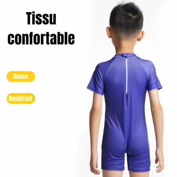 Maillot de bain 1 pièce à manches courtes – Affine la silhouette, protège du soleil, idéal nage sportive et look élégant
