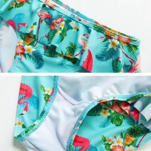 Maillot de bain 2 pièces à volants – Look tendance et féminin pour silhouette flatteuse à la plage
