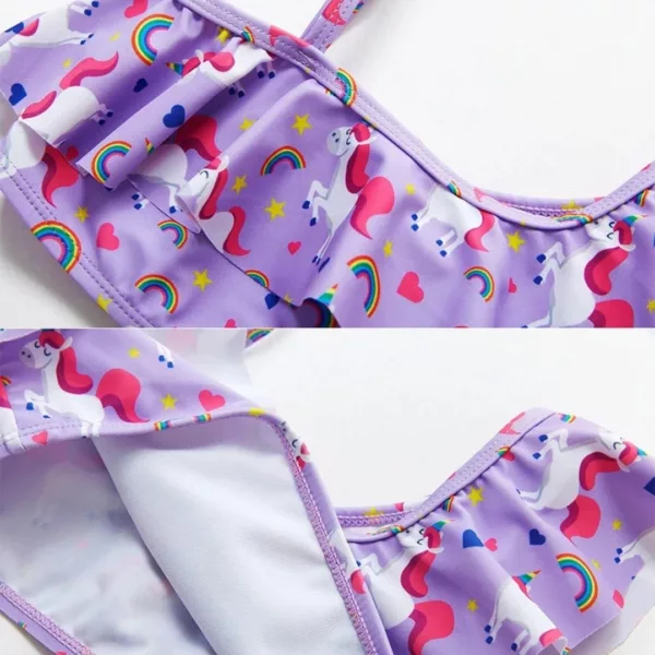 Maillot de bain 2 pièces à volants – Look tendance et féminin pour silhouette flatteuse à la plage