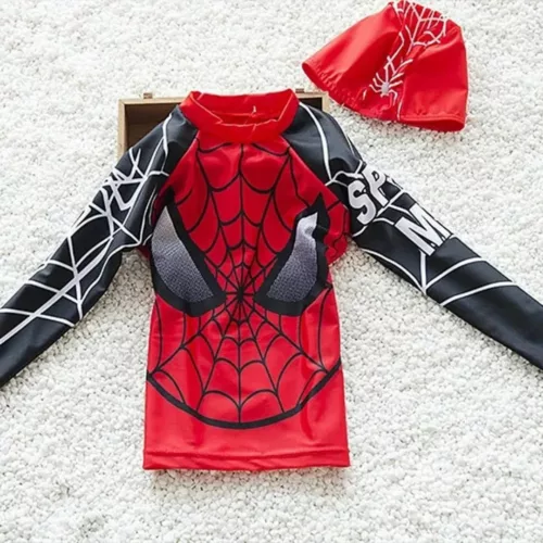 Maillot de bain 2 pièces Spider man – Look super-héros pour enfants – Confortable, fun et protection UV