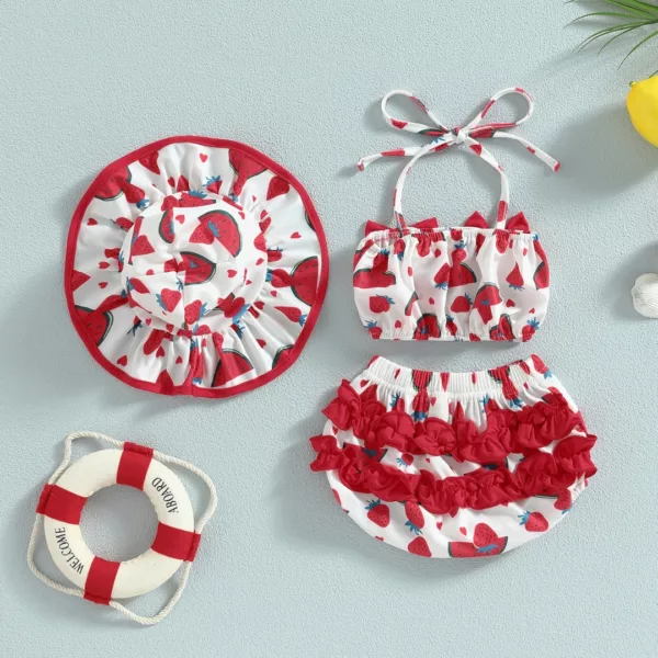 Maillot de bain 3 pièces imprimé fruits – Look estival tendance et silhouette sublimée pour la plage