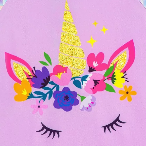 Maillot de bain licorne à manches longues – Protection UV 50+, look féerique et confort pour enfants à la plage