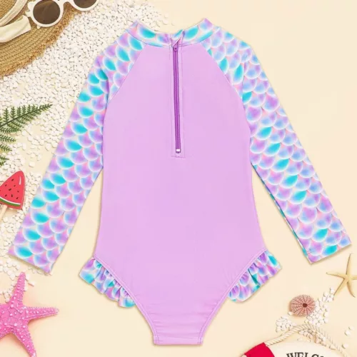 Maillot de bain licorne à manches longues – Protection UV 50+, look féerique et confort pour enfants à la plage
