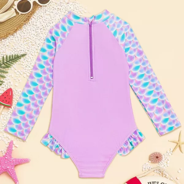 Maillot de bain licorne à manches longues – Protection UV 50+, look féerique et confort pour enfants à la plage