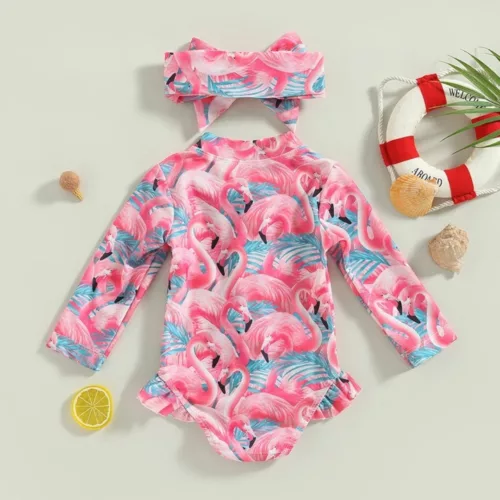 Maillot de bain manche longue avec bandeau – Protection solaire élégante & maintien parfait pour silhouette affinée