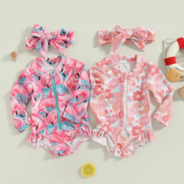 Maillot de bain manche longue avec bandeau – Protection solaire élégante & maintien parfait pour silhouette affinée
