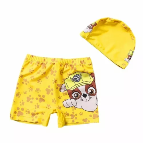 Maillot de bain Pat Patrouille avec chapeau – Protection UV pour enfants – Fun à la plage en toute sécurité