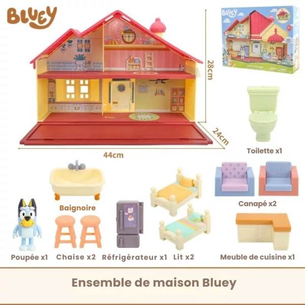 Maison de Bluey – Grande maison de jeu interactive pour enfants – Stimule l'imagination et le jeu créatif