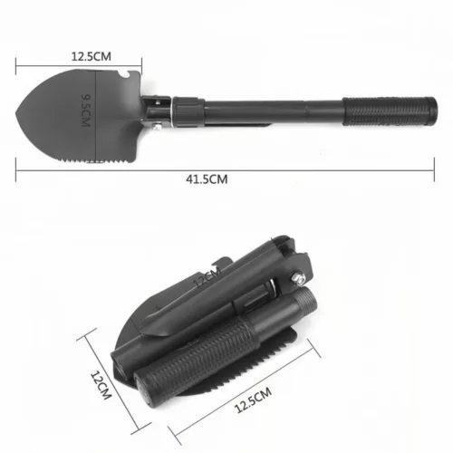 Pelle pliable randonnée bivouac – Outil compact 3 en 1 ultra résistant pour camper partout facilement