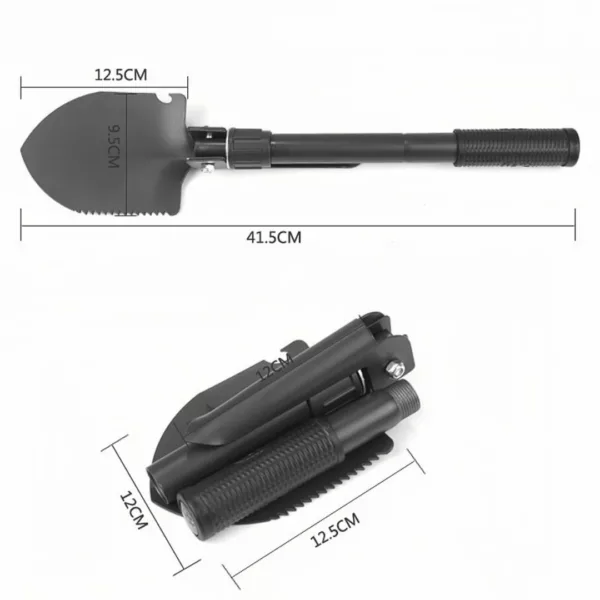Pelle pliable randonnée bivouac – Outil compact 3 en 1 ultra résistant pour camper partout facilement