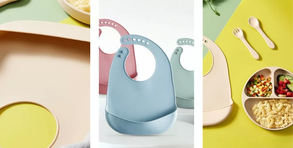 Bavoir en silicone – Imperméable et facile à nettoyer pour repas sans taches – Idéal bébé dès 6 mois