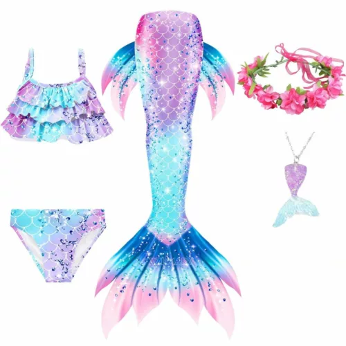 Queue de sirene enfant – Nage magique comme une vraie sirène – Idéal piscine & vacances – Confort sûr et fun garantis