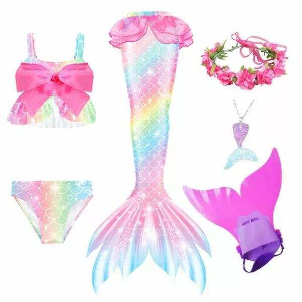 Queue de sirene enfant – Nage magique comme une vraie sirène – Idéal piscine & vacances – Confort sûr et fun garantis