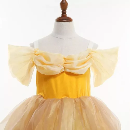 Robe La Belle et la Bête – Déguisement féerique princesse Disney pour fille – Idéal anniversaire et carnaval