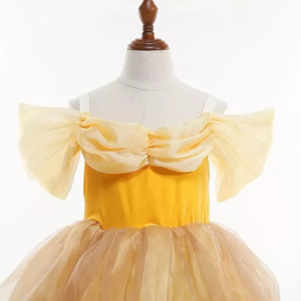 Robe La Belle et la Bête – Déguisement féerique princesse Disney pour fille – Idéal anniversaire et carnaval